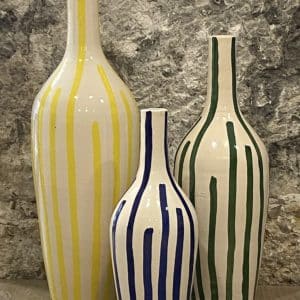 Trio vases rayés