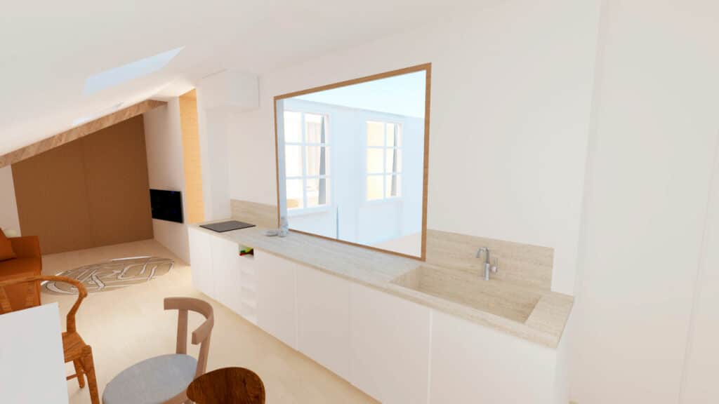 My Chic Résidence - Carole Cailleaux appartement sous pente cuisine